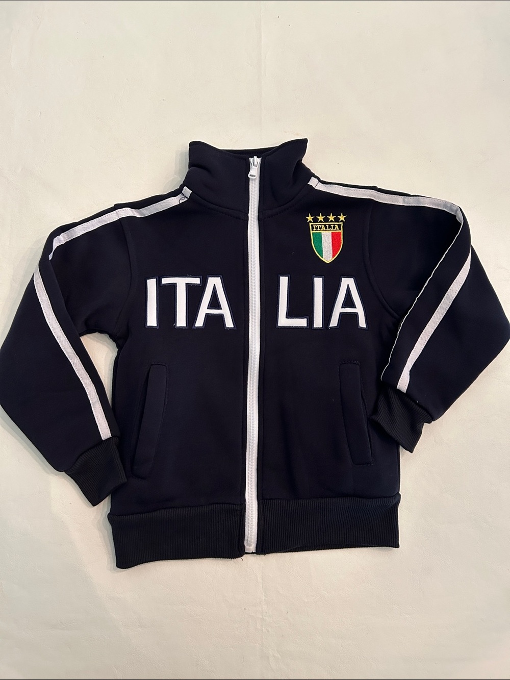 NWT Venezia Kids Italia Zip-Up Hoodie - Black & White